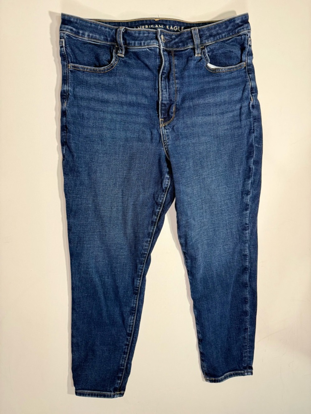 American Eagle Outfitters Dark Blue High-Rise Ankle Skinny Jeans